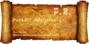 Palkó Mónika névjegykártya